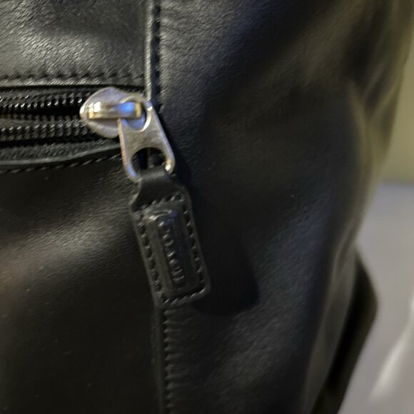 Y2K Coach 0529 Black Leather Extra Large Padded Straps 90s Backpack Vtg Rucksack - Picture 14 of 16